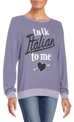 Wildfox Couture Talk Italian Graphic Sweatshirt