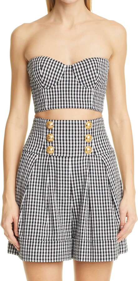 gingham bustier