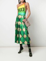 Green Double G Patterned Midi Skirt 