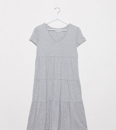 Thumbnail for your product : Noisy May Petite tiered smock dress in grey