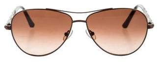Judith Leiber Embellished Aviator Sunglasses