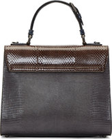 Thumbnail for your product : Dolce & Gabbana Cocoa & Cobalt Ayers Leather Medium Monica Bag