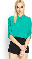 Thumbnail for your product : Forever 21 Sheer Chiffon Blouse