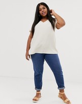 Thumbnail for your product : New Look Curve tunic tee in off white