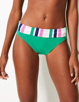 Thumbnail for your product : Marks and Spencer Striped Roll Top Bikini Bottoms