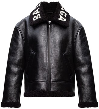 Balenciaga Collared Leather Jacket - Black - ShopStyle