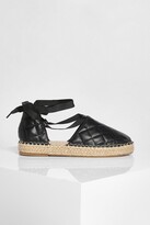 Thumbnail for your product : boohoo Quilted Wrap Up Espadrille