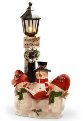 National Tree Company Snowmen and Lighted Lamp Post Christmas Figurine
