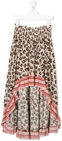 Thumbnail for your product : Twinset Kids TEEN leopard-print midi skirt