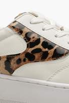 Thumbnail for your product : boohoo Leopard Panel Platform Sneakers