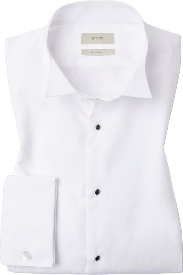 MOSS Men's White Wing Collar Marcella Dress Shirt Tailored Fit 16