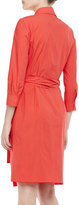 Thumbnail for your product : Paule Ka 3/4-Sleeve Cotton Wrap Dress, Poppy
