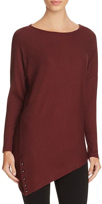 Red Haute Asymmetric Button Sweater