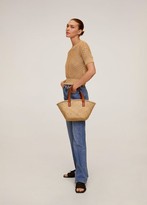 MANGO – Openwork sweater medium brown