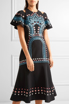 Thumbnail for your product : Temperley London Juniper Cutout Embroidered Crepe Dress - Black