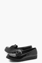 Thumbnail for your product : boohoo Patent Bow Trim Creeper Loafers