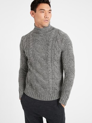 Banana Republic Cable-Knit Mock-Neck Sweater - ShopStyle