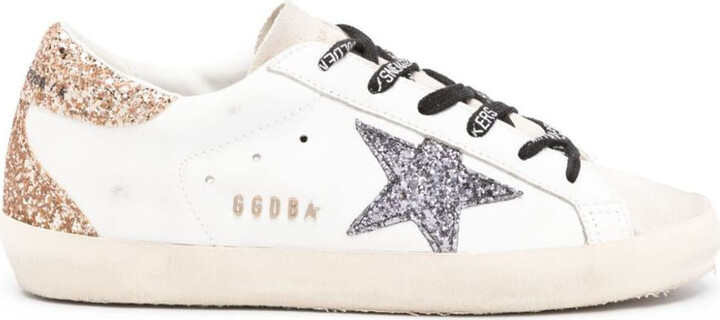 Golden Goose 'Super-Star' Sneakers With Star And Glitter Heel