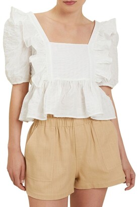 Seed Heritage Textured Frill Blouse