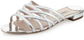 Thumbnail for your product : Miu Miu Metallic Strappy Slide Sandal