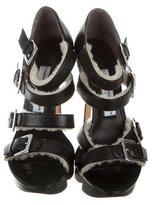 Thumbnail for your product : Camilla Skovgaard Shearling-Trimmed Cage Sandals