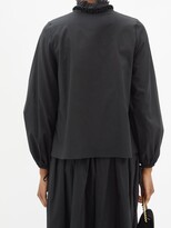 Thumbnail for your product : Horror Vacui Stella High-neck Cotton-poplin Blouse - Black