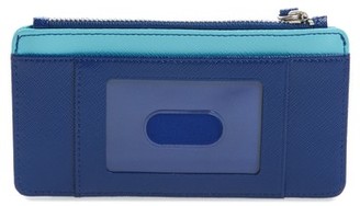 Halogen Women's Continentinal Zip Top Card Case - Blue/green