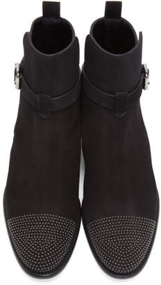 Jimmy Choo Black Suede Studded Holden Boots