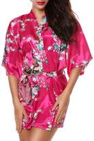 Thumbnail for your product : luxurysmart Peacock Satin Kimono Robe Bridesmaid Robes/Wedding Robe/Bride Robe Sleepwear
