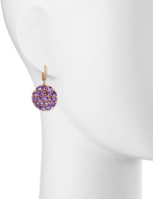 Rina Limor Fine Jewelry Signature 18K Rose Gold Amethyst & Pink Sapphire Round Drop Earrings