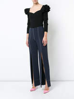 Thumbnail for your product : Cinq à Sept overstitched slit front trousers