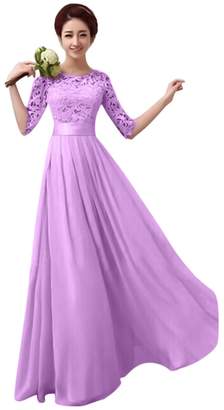IBTOM CASTLE Women Long Lace Bridesmaid Formal Dress Cocktail Evening Party Ball Prom Gown S