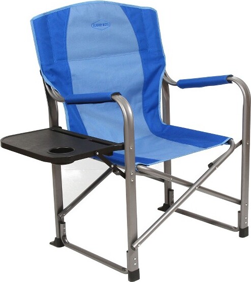Kamp-Rite Kamp-RitePortableFoldingOutdoorBeachPatioLawnDirector'sChairw/SideTable&CupHolderforCamping,Tailgating,andSports,2-ToneBlue