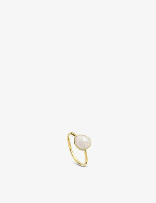 Monica Vinader Siren 18ct gold-plated vermeil silver and moonstone ring