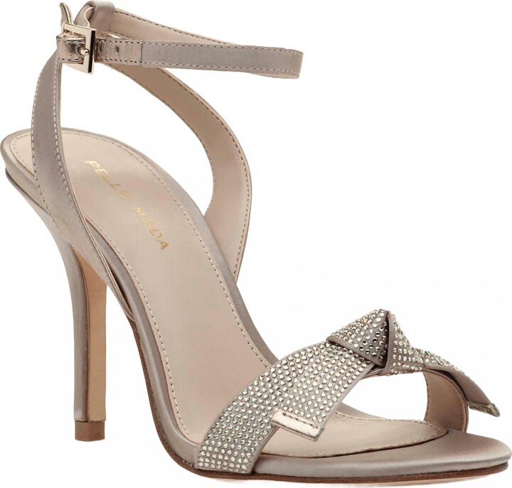 Pelle Moda Women's Kim Sandal In Platinum Gold Satin