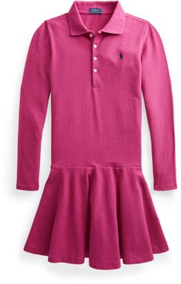Ralph Lauren Mesh Long-Sleeve Polo Dress