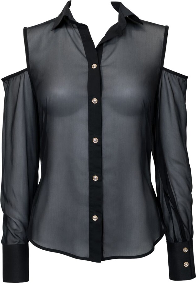 Chiarella Free Blouse- Black Sheer
