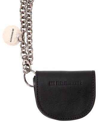 Ann Demeulemeester Embossed Logo Leather Wallet W/ Chain