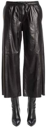 Juun.J Flared & Cropped Leather Pants