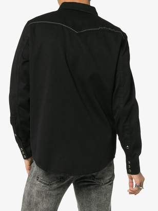 Saint Laurent Slim-Fit Embroidered Cotton-Twill Western Shirt