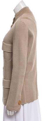 Giorgio Armani Rib Knit Button-Up Cardigan