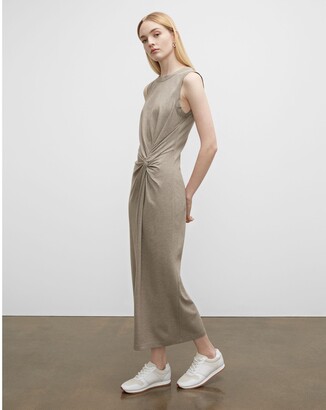 taupe maxi dress with sleeves