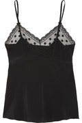 Thumbnail for your product : Mimi Holliday Rockhopper Penguin lace-trimmed silk camisole