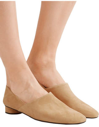 The Row Noelle Collapsible-heel Suede Loafers - Neutral