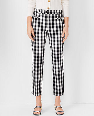 black and white gingham pants