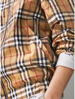 Thumbnail for your product : Burberry Topstitch Detail Vintage Check Harrington Jacket