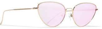 Illesteva Rebecca Cat-eye Rose Gold-tone Mirrored Sunglasses - Pink