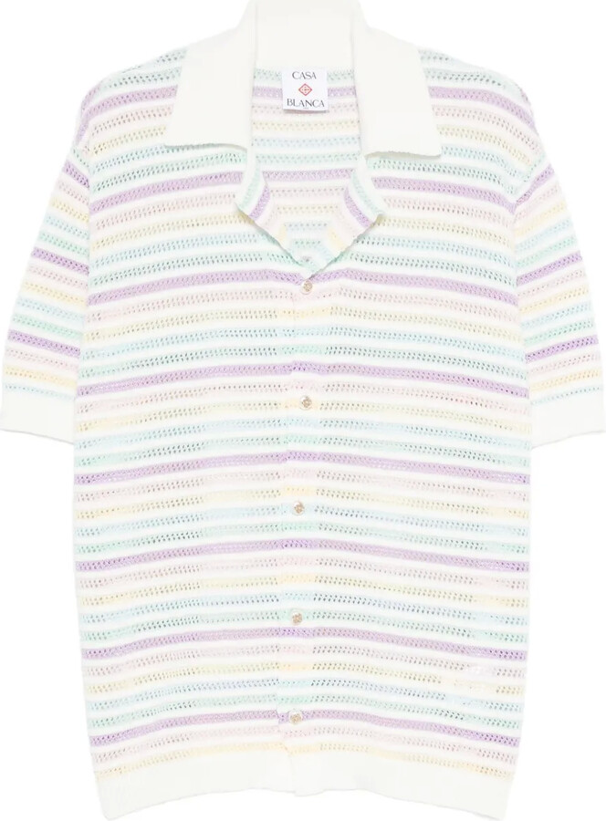 Casablanca Striped Short-Sleeve Shirt