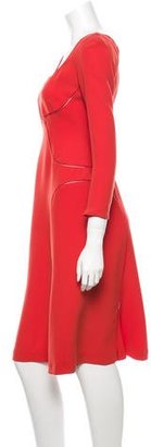 Alberta Ferretti Long Sleeve A-Line Dress