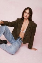 Thumbnail for your product : Nasty Gal Womens Vintage Oversized Cropped Tweed Blazer - Beige - S